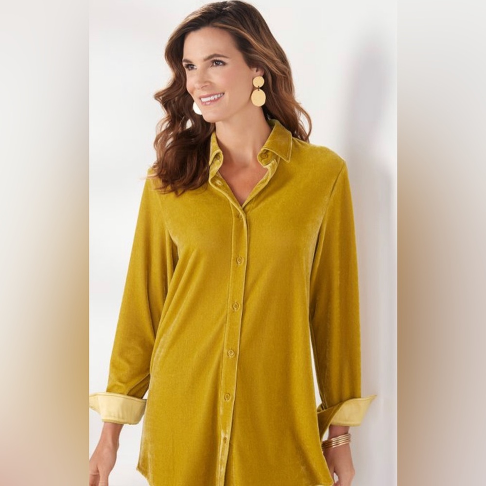 Soft Surroundings Velvet tunic shirt size xl
